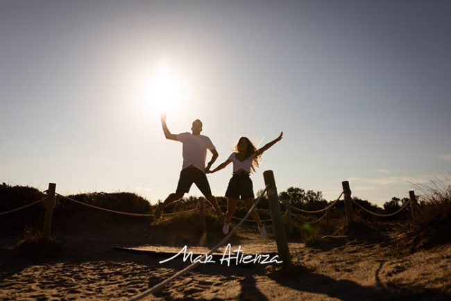Sesión de fotos de preboda en mirador de aves en Valencia