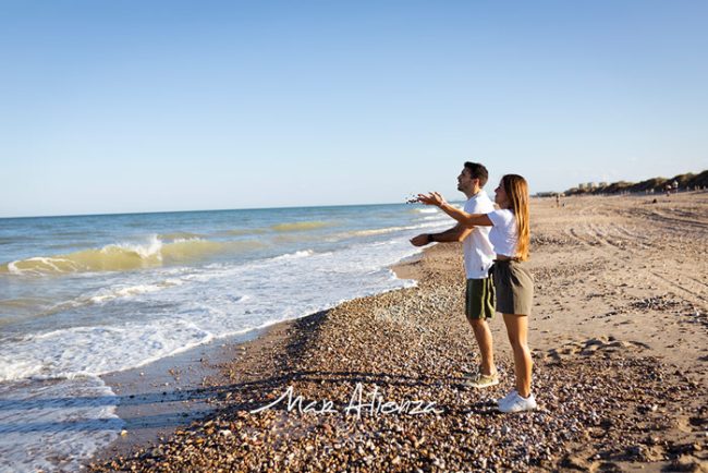 Sesión de fotos de preboda en mirador de aves en Valencia